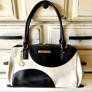 Anne Klein Elegant Black and White Handbag